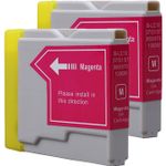 Brother LC1000M ensemble de 2 cartouches d'encre compatibles magenta (Paradise Cartouche)