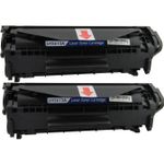 HP 12A (Q2612A) ensemble de 2 toner compatibles noir (Paradise Cartouche)