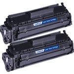 HP 12X (Q2612X) ensemble de 2 toner compatibles noir haute capacité (Paradise Cartouche)