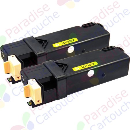 Dell 593-10260 (PN124 / KU054) ensemble de 2 toner compatibles jaune haute capacité (Paradise Cartouche)