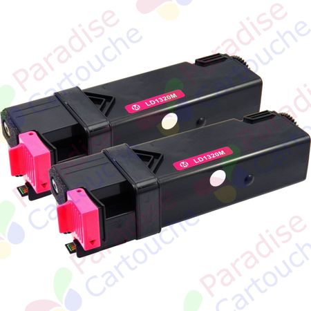 Dell 593-10261 (WM138 / KU055) ensemble de 2 toner compatibles magenta haute capacité (Paradise Cartouche)