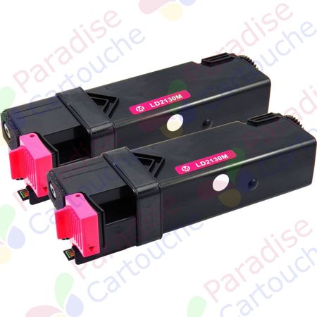 Dell 593-10315 / 593-10323 (FM067) ensemble de 2 toner compatibles magenta haute capacité (Paradise Cartouche)