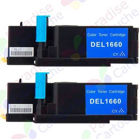 Dell 593-11041 (769T5) ensemble de 2 toner compatibles cyan (Paradise Cartouche)