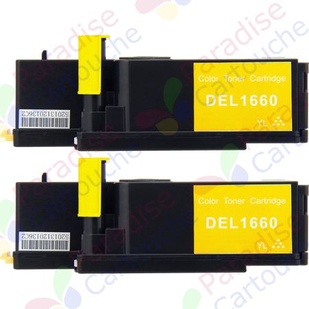 Dell 593-11037 (N51XP) ensemble de 2 toner compatibles jaune (Paradise Cartouche)