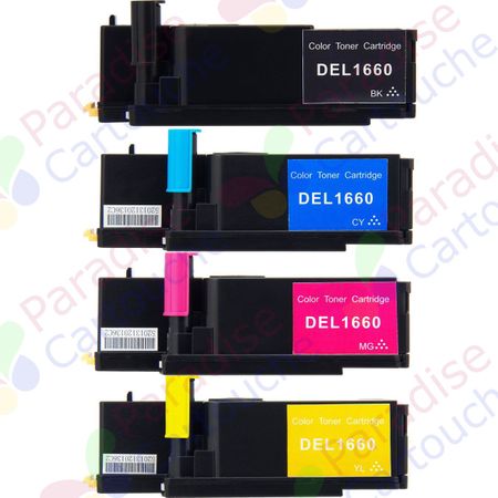 Dell C1660W ensemble de 4 toner compatibles (Paradise Cartouche)