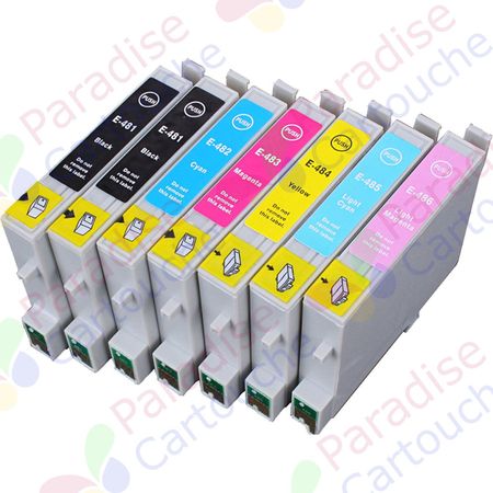 Epson T0487 ensemble de 7 cartouches d'encre compatibles (Paradise Cartouche)