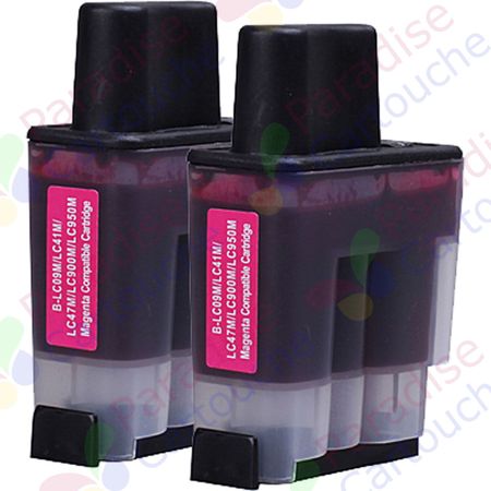 Brother LC900M ensemble de 2 cartouches d'encre compatibles magenta (Paradise Cartouche)