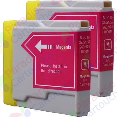 Brother LC1000M ensemble de 2 cartouches d'encre compatibles magenta (Paradise Cartouche)