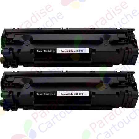 Canon 728 ensemble de 2 toner compatibles noir (Paradise Cartouche)