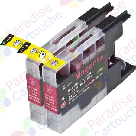 Brother LC1280M ensemble de 2 cartouches d'encre compatibles magenta extra haute capacité (Paradise Cartouche)