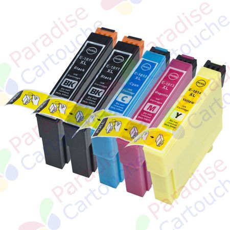 Epson 18XL XXL ensemble de 5 cartouches d'encre compatibles haute capacité (Paradise Cartouche)