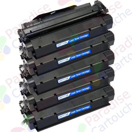 HP 15A (C7115A) ensemble de 5 toner compatibles noir (Paradise Cartouche)