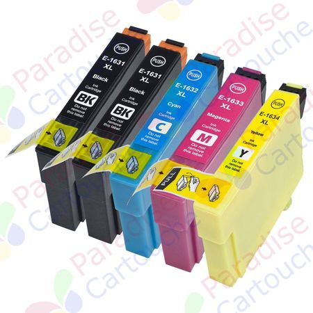 Epson 16XL XXL ensemble de 5 cartouches d'encre compatibles haute capacité (Paradise Cartouche)