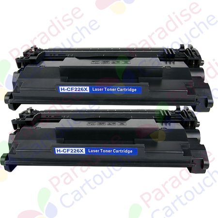 HP 26X (CF226X) ensemble de 2 toner compatibles noir haute capacité (Paradise Cartouche)