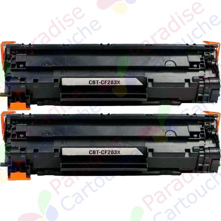 HP 83X (CF283X) ensemble de 2 toner compatibles noir haute capacité (Paradise Cartouche)