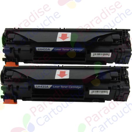 HP 35A (CB435A) ensemble de 2 toner compatibles noir (Paradise Cartouche)