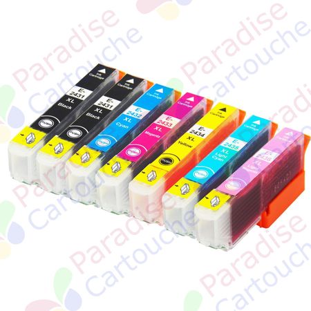 Epson 24XL ensemble de 7 cartouches d'encre compatibles haute capacité (Paradise Cartouche)