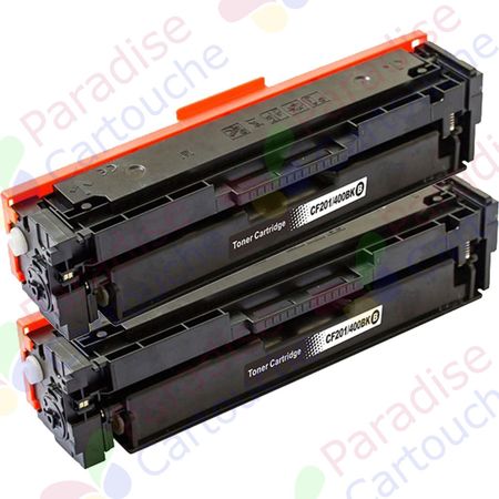 HP 201X / CF400X (201A / CF400A) ensemble de 2 toner compatibles noir haute capacité (Paradise Cartouche)