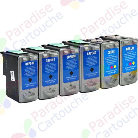 Canon PG-40 & CL-41 ensemble de 6 cartouches d'encre compatibles (Paradise Cartouche)