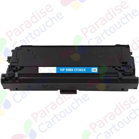 HP 508X (CF361X) toner compatible cyan haute capacité (Paradise Cartouche)