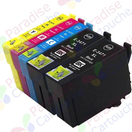 Epson 34XL ensemble de 5 cartouches d'encre compatibles haute capacité (Paradise Cartouche)