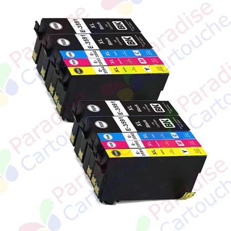 Epson 35XL ensemble de 10 cartouches d'encre compatibles haute capacité (Paradise Cartouche)