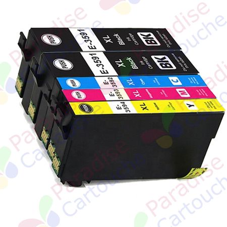 Epson 35XL ensemble de 5 cartouches d'encre compatibles haute capacité (Paradise Cartouche)