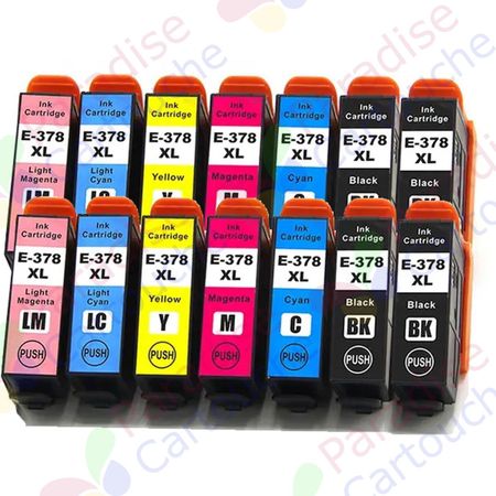 Epson 378XL ensemble de 14 cartouches d'encre compatibles haute capacité (Paradise Cartouche)