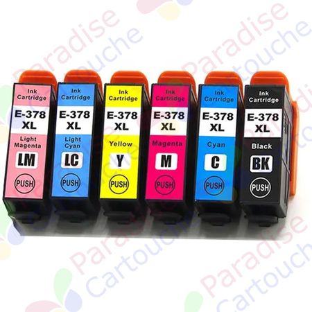 Epson 378XL ensemble de 6 cartouches d'encre compatibles haute capacité (Paradise Cartouche)