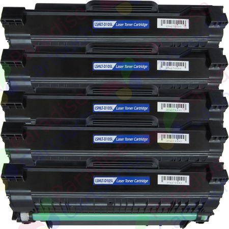 Samsung MLT-D1052L ensemble de 5 toner compatibles noir haute capacité (Paradise Cartouche)