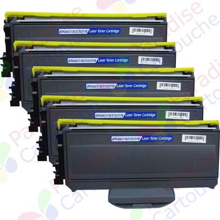 Brother TN2120 ensemble de 5 toner compatibles (Paradise Cartouche)