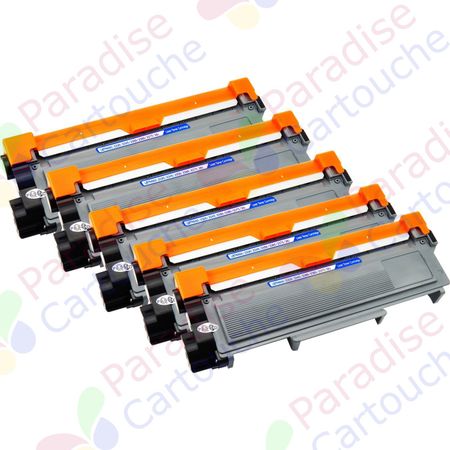 Brother TN2320 (TN2310) ensemble de 5 toner compatibles noir haute capacité (Paradise Cartouche)