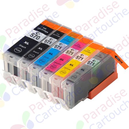 Canon PGI-570XL & CLI-571XL ensemble de 6 cartouches d'encre compatibles haute capacité (Paradise Cartouche)