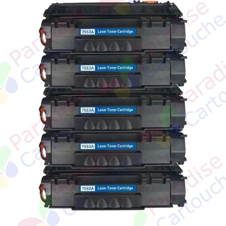 HP 53A (Q7553A) ensemble de 5 toner compatibles noir (Paradise Cartouche)