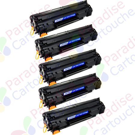 HP 83A (CF283A) ensemble de 5 toner compatibles noir (Paradise Cartouche)