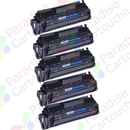 HP 12X (Q2612X) ensemble de 5 toner compatibles noir haute capacité (Paradise Cartouche)