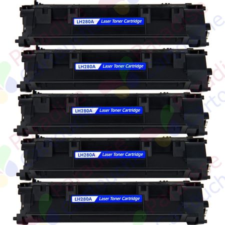 HP 80A (CF280A) ensemble de 5 toner compatibles noir (Paradise Cartouche)