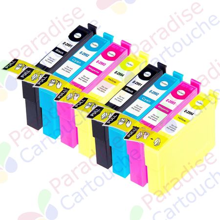 Epson 29XL ensemble de 8 cartouches d'encre compatibles haute capacité (Paradise Cartouche)