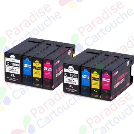 Canon PGI-1500XL ensemble de 8 cartouches d'encre compatibles haute capacité (Paradise Cartouche)