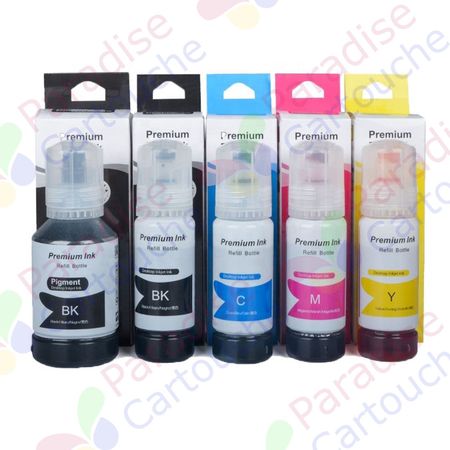 Pack de 5 cartouches d'encre Ecotank Epson 105 / Epson 106 (Paradise Cartouche)