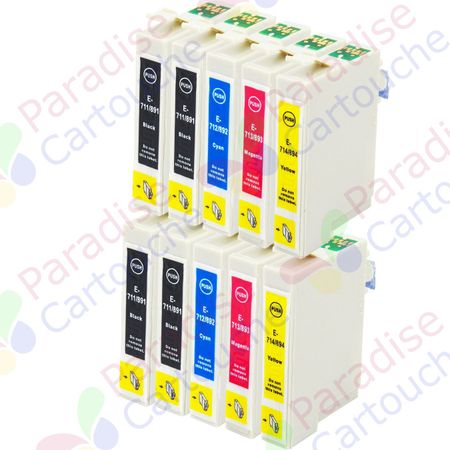 Epson T0715 ensemble de 10 cartouches d'encre compatibles (Paradise Cartouche)