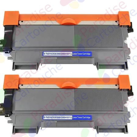 Brother TN2010 ensemble de 2 toner compatibles noir (Paradise Cartouche)