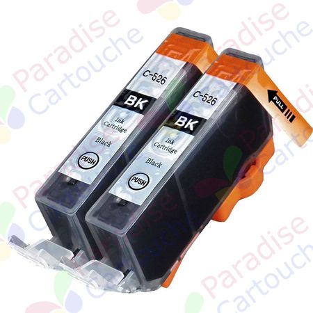 Canon CLI-526BK ensemble de 2 cartouches d'encre compatibles noir (Paradise Cartouche)