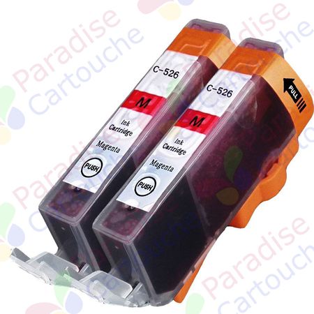 Canon CLI-526M ensemble de 2 cartouches d'encre compatibles magenta (Paradise Cartouche)