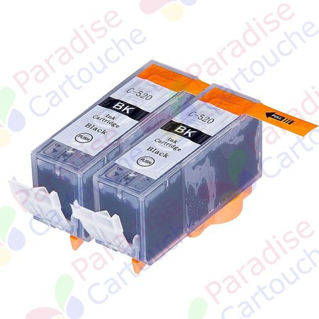 Canon PGI-520BK ensemble de 2 cartouches d'encre compatibles noir pigment (Paradise Cartouche)