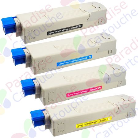 Oki C5600, C5700 ensemble de 4 toner compatibles (Paradise Cartouche)