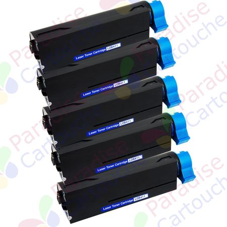 Oki 44574702 ensemble de 5 toner compatibles noir (Paradise Cartouche)