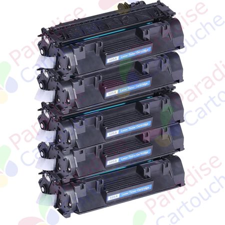 HP 05A (CE505A) ensemble de 5 toner compatibles noir (Paradise Cartouche)