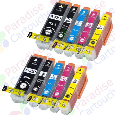 Epson 33XL ensemble de 10 cartouches d'encre compatibles haute capacité (Paradise Cartouche)