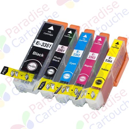 Epson 33XL ensemble de 5 cartouches d'encre compatibles haute capacité (Paradise Cartouche)